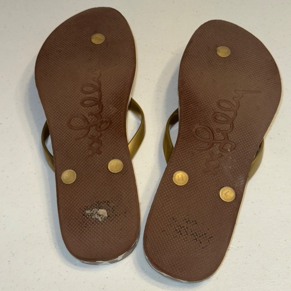 Lilly Pulitzer Pool Flip Flop Chocolate My Favorite Spot Shoe Leopard Large 9/10 - Picture 3 of 6